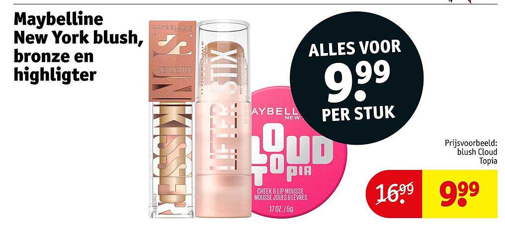 Maybelline New York blush, bronze en highlighter