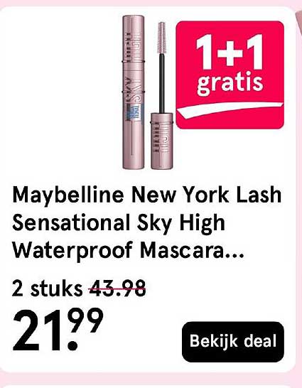 Maybelline New York Lash Sensational Sky High Waterproof Mascara... 1+1 gratis