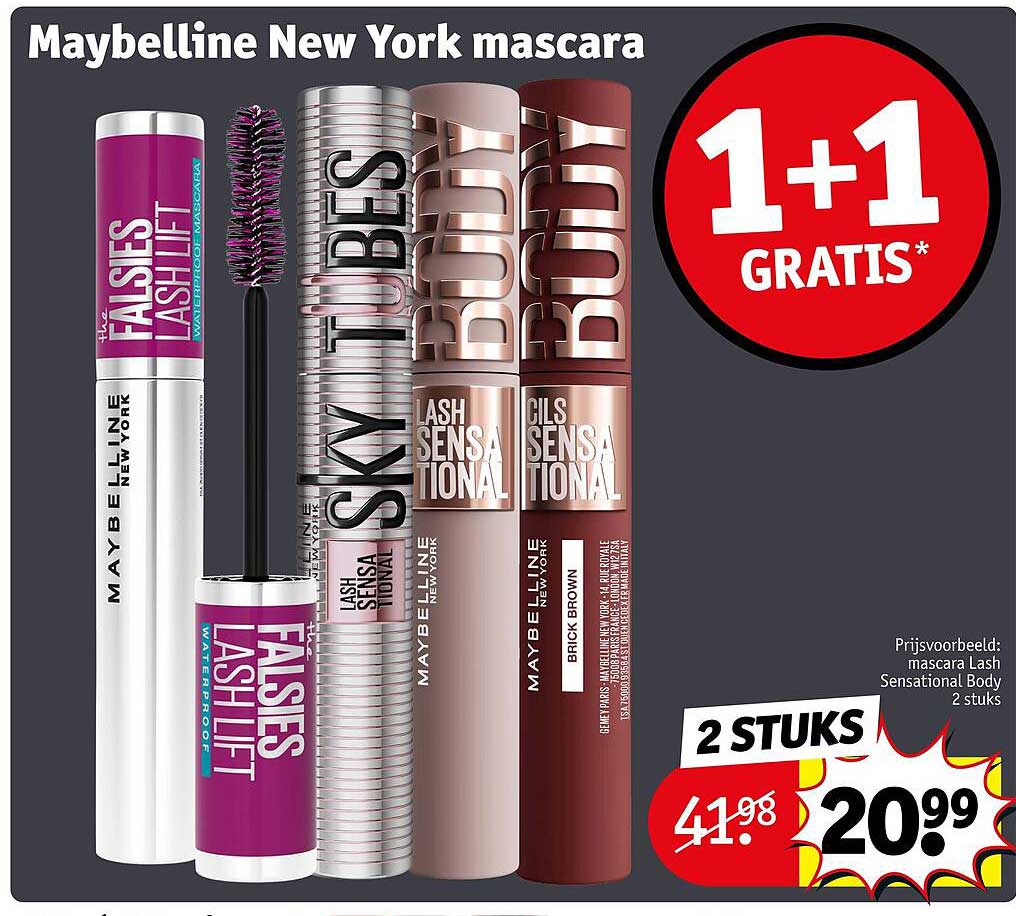 Maybelline New York mascara 1+1 gratis