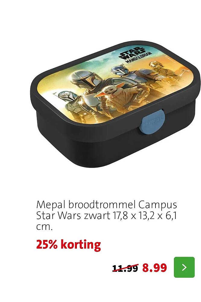 Mepal broodtrommel Campus Star Wars zwart 17,8 x 13,2 x 6,1 cm. 25% korting