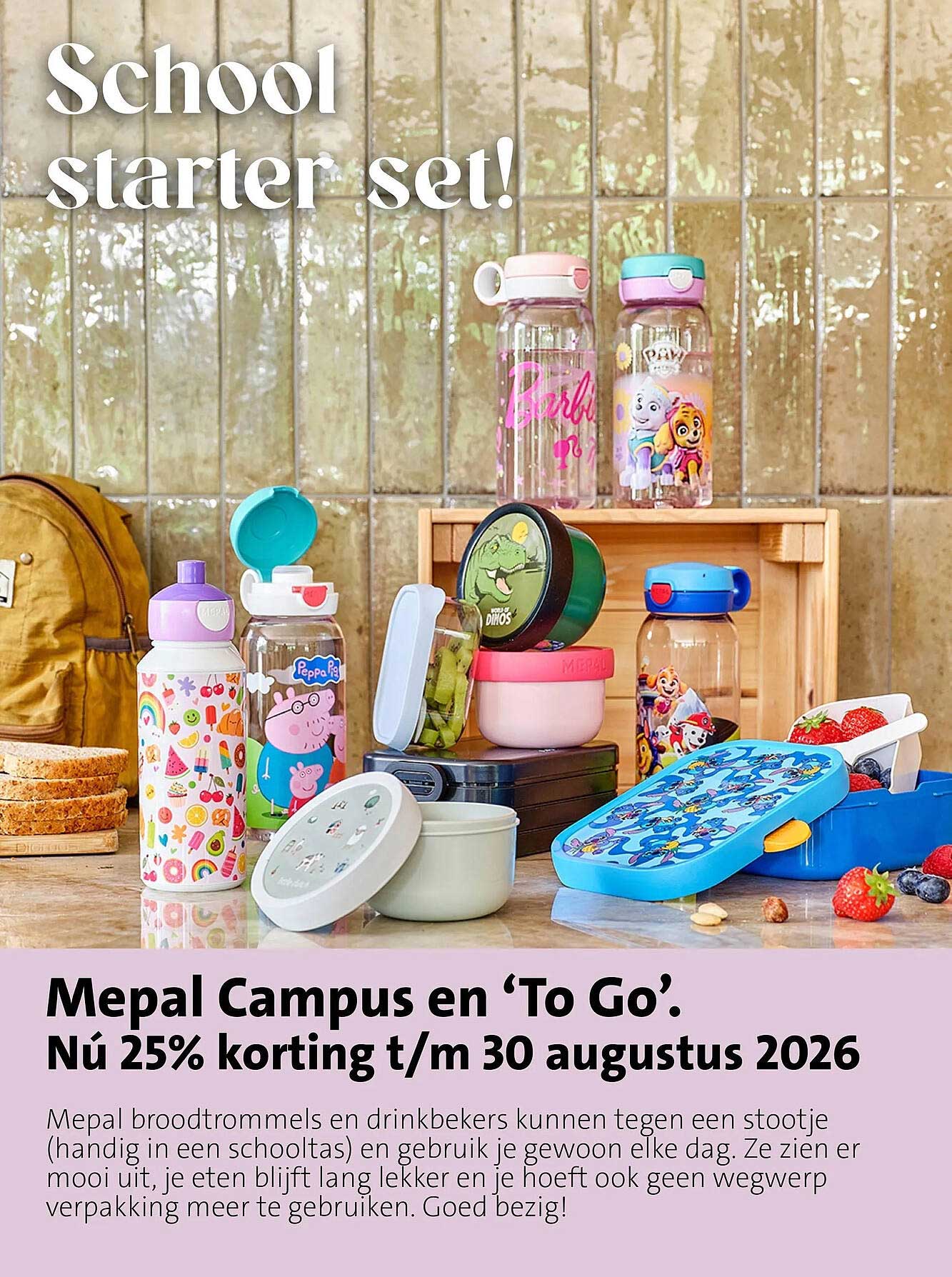 Mepal Campus en ‘To Go’. Nu 25% korting t/m 30 augustus 2026