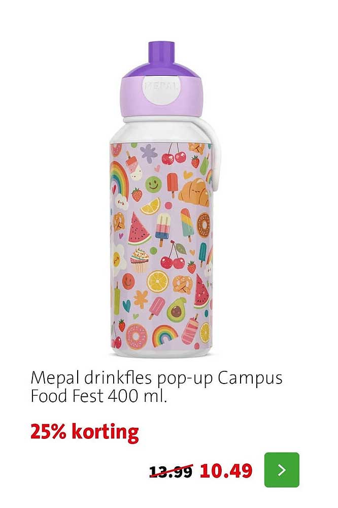 Mepal drinkfles pop-up Campus Food Fest 400 ml. 25% korting