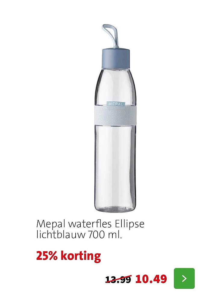 Mepal waterfles Ellipse lichtblauw 700 ml. 25% korting