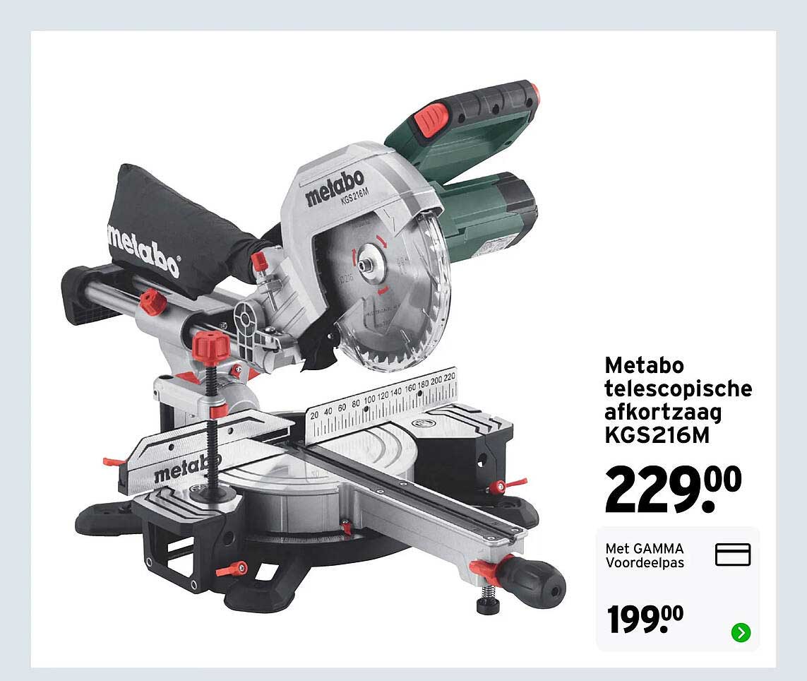 Metabo telescopische afkortzaag KGS216M