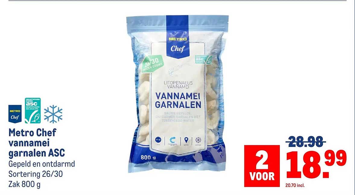 Metro Chef vannamei garnalen ASC
