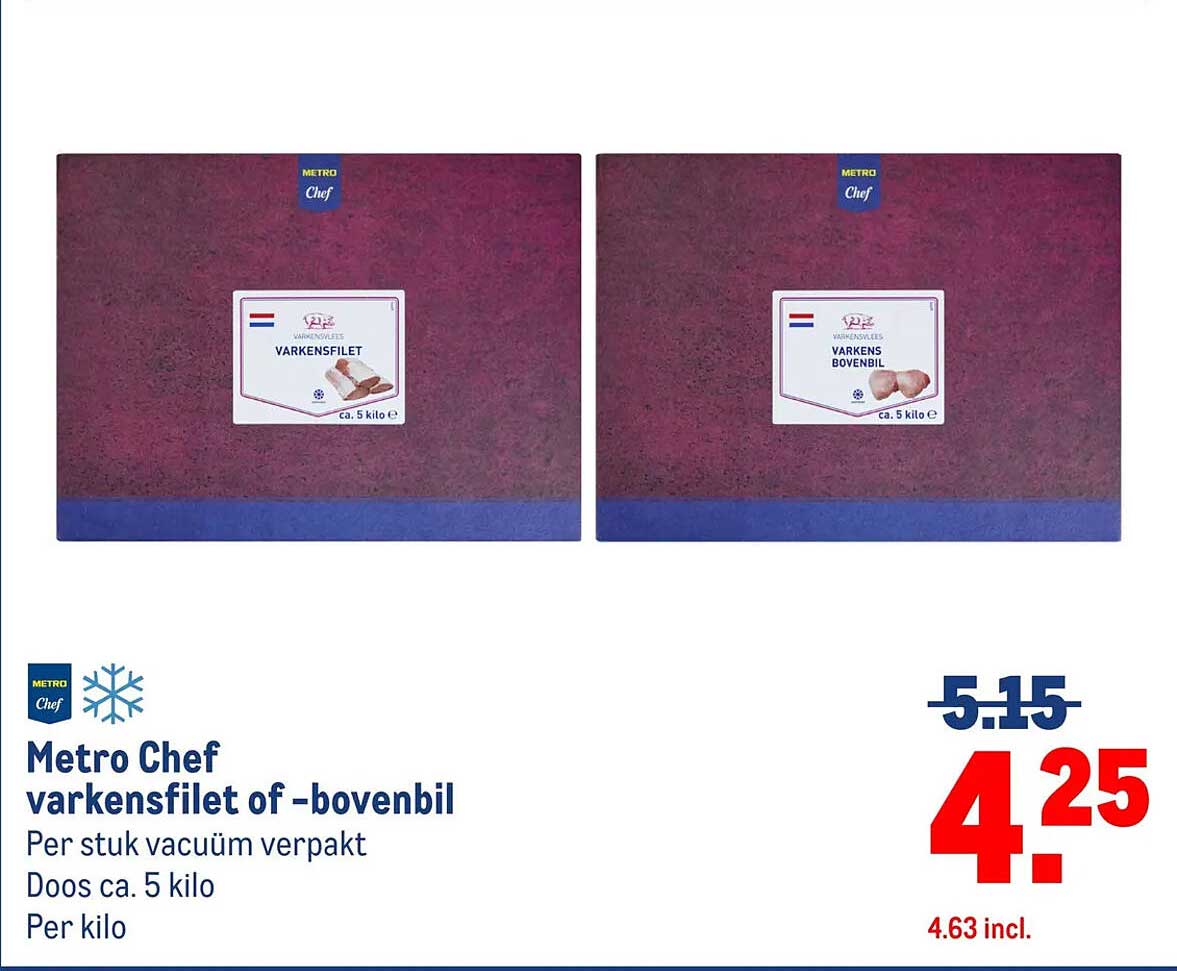 Metro Chef varkensfilet of -bovenbil