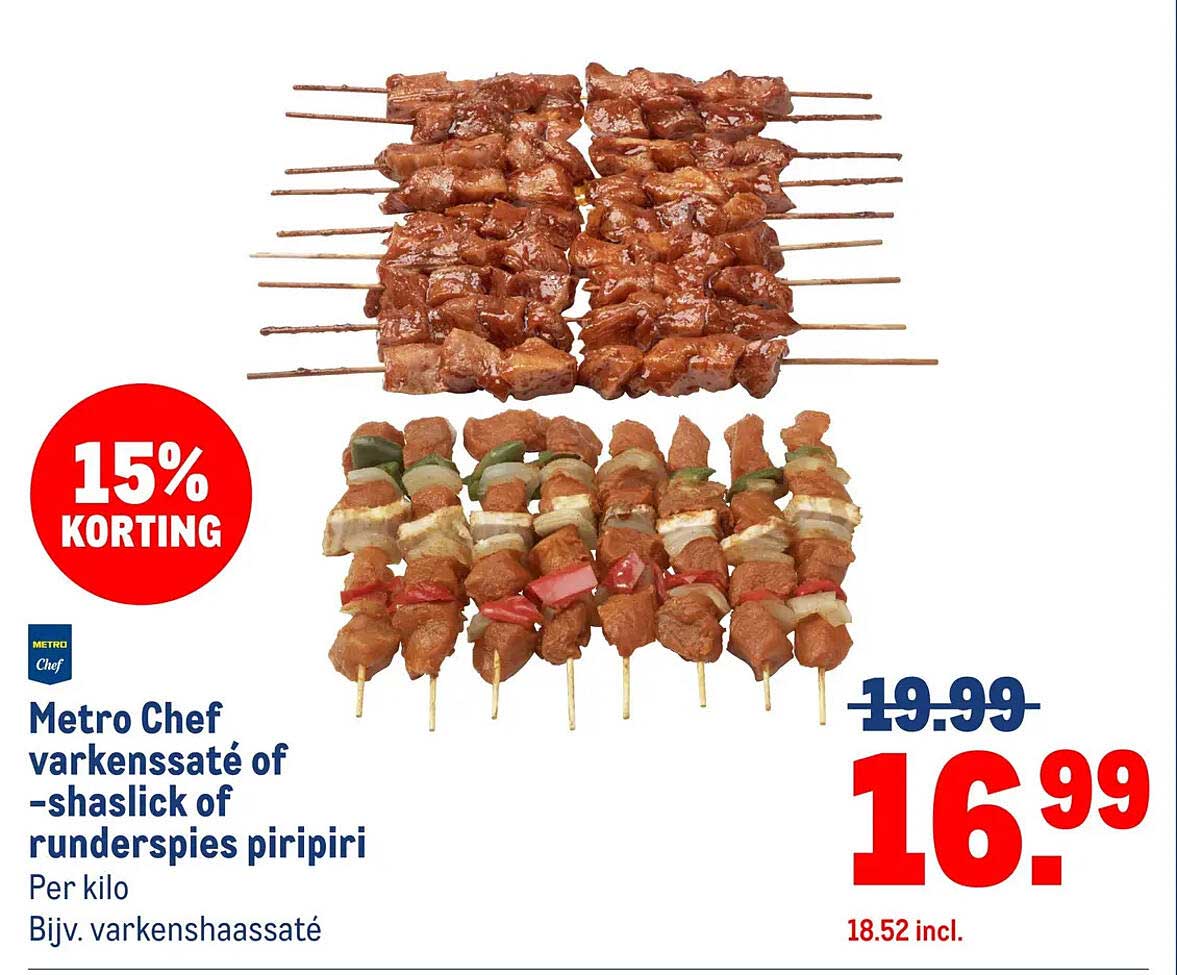 Metro Chef varkenssaté of -shaslick of runderspies piripiri