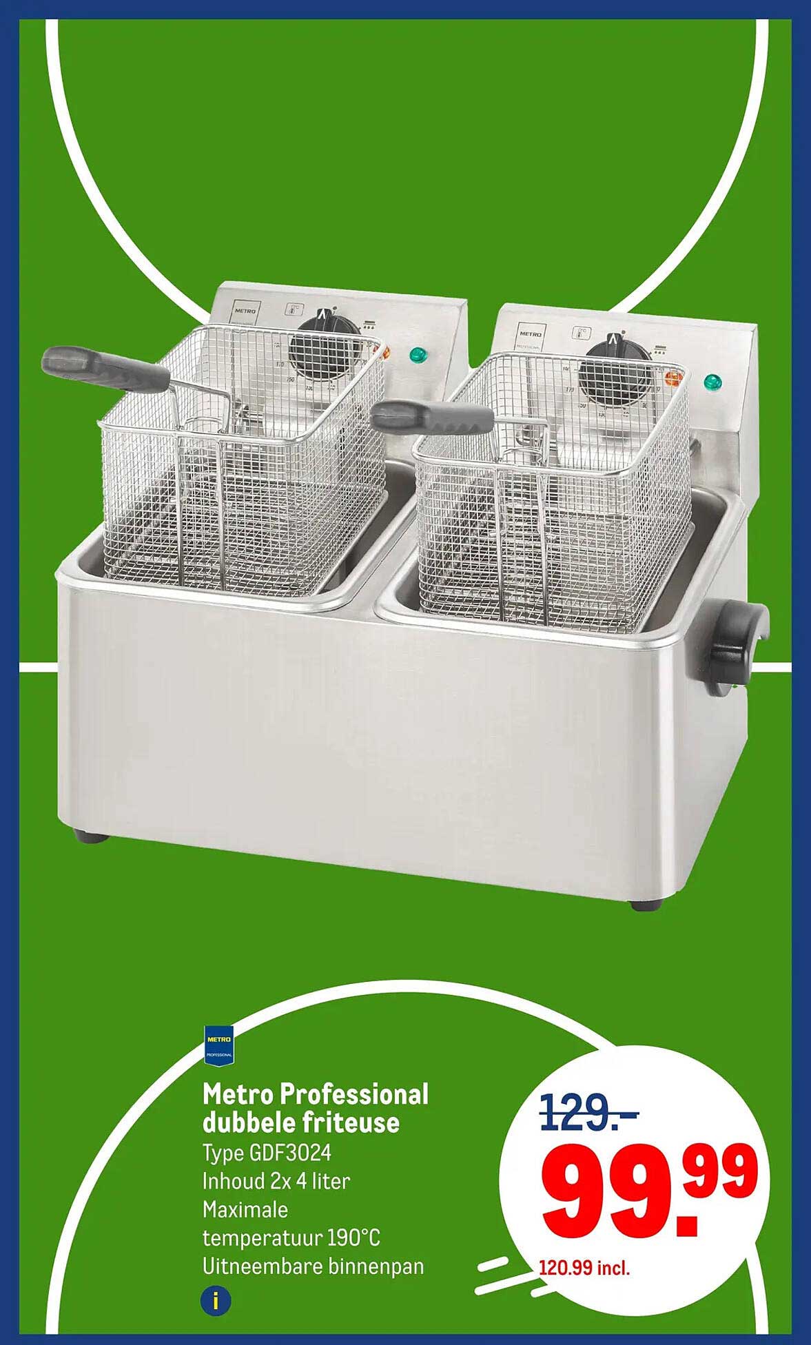 Metro Professional dubbele friteuse