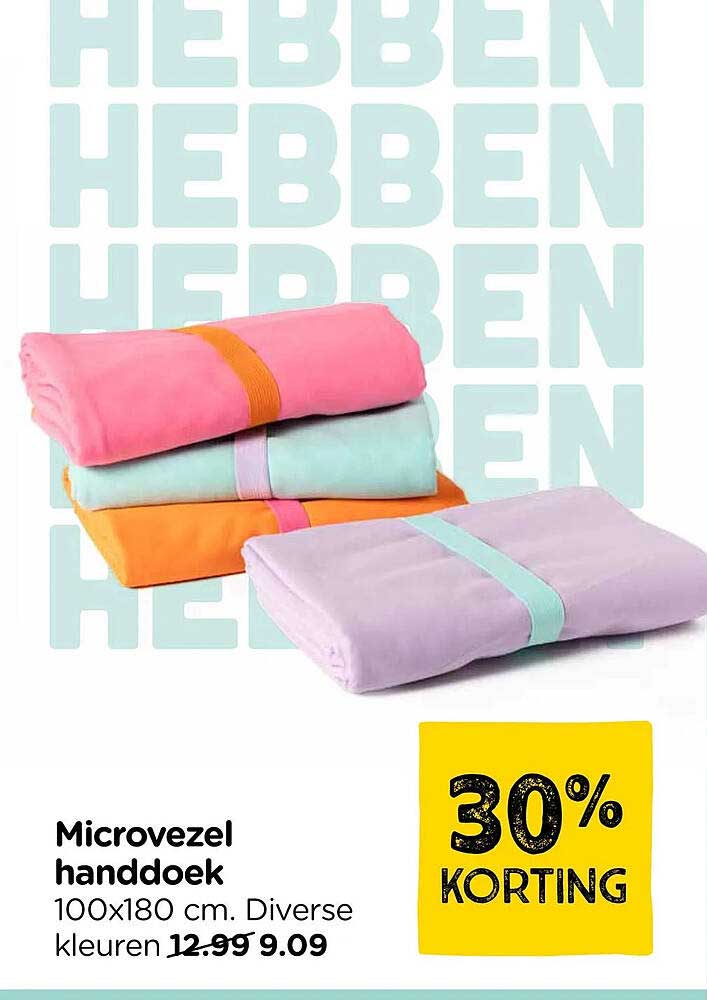 Microvezel handdoek 30% KORTING