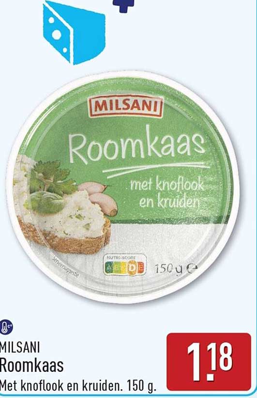 MILSANI Roomkaas Met knoflook en kruiden. 150 g.