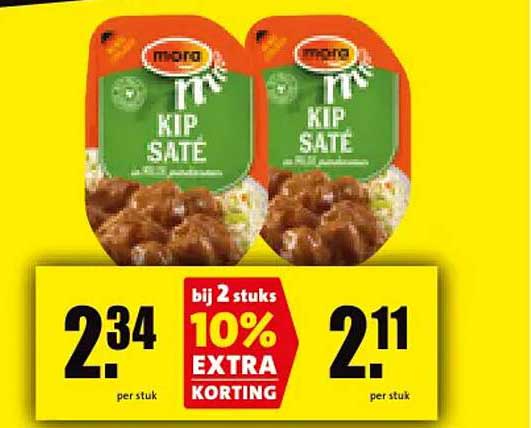 Mora Kip Saté bij 2 stuks 10% extra korting