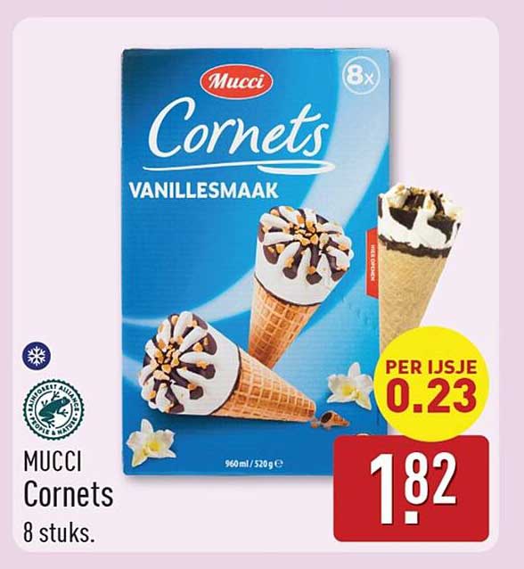 Mucci Cornets Vanillesmaak 8 stuks