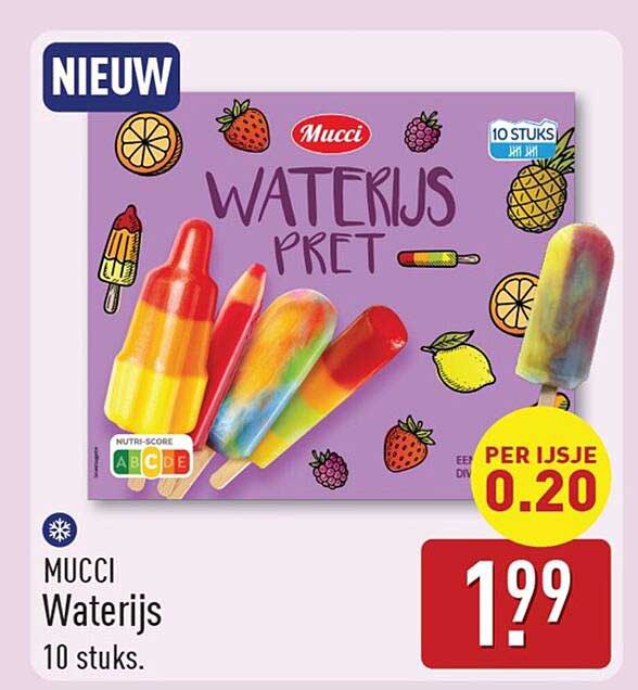 Mucci Waterijs 10 stuks. PER IJSJE 0.20