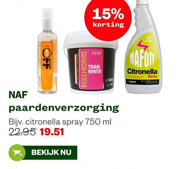 NAF paardenverzorging Bijv. citronella spray 750 ml 15% korting