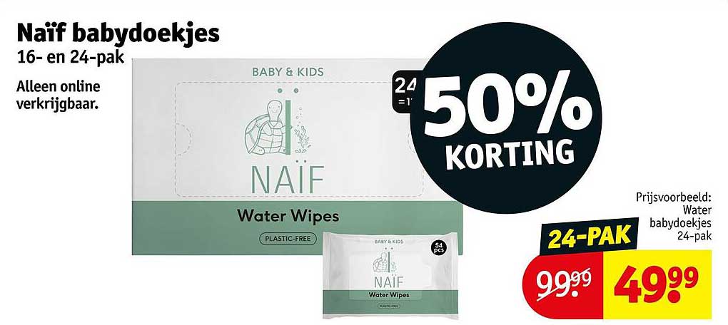 Naïf babydoekjes 16- en 24-pak