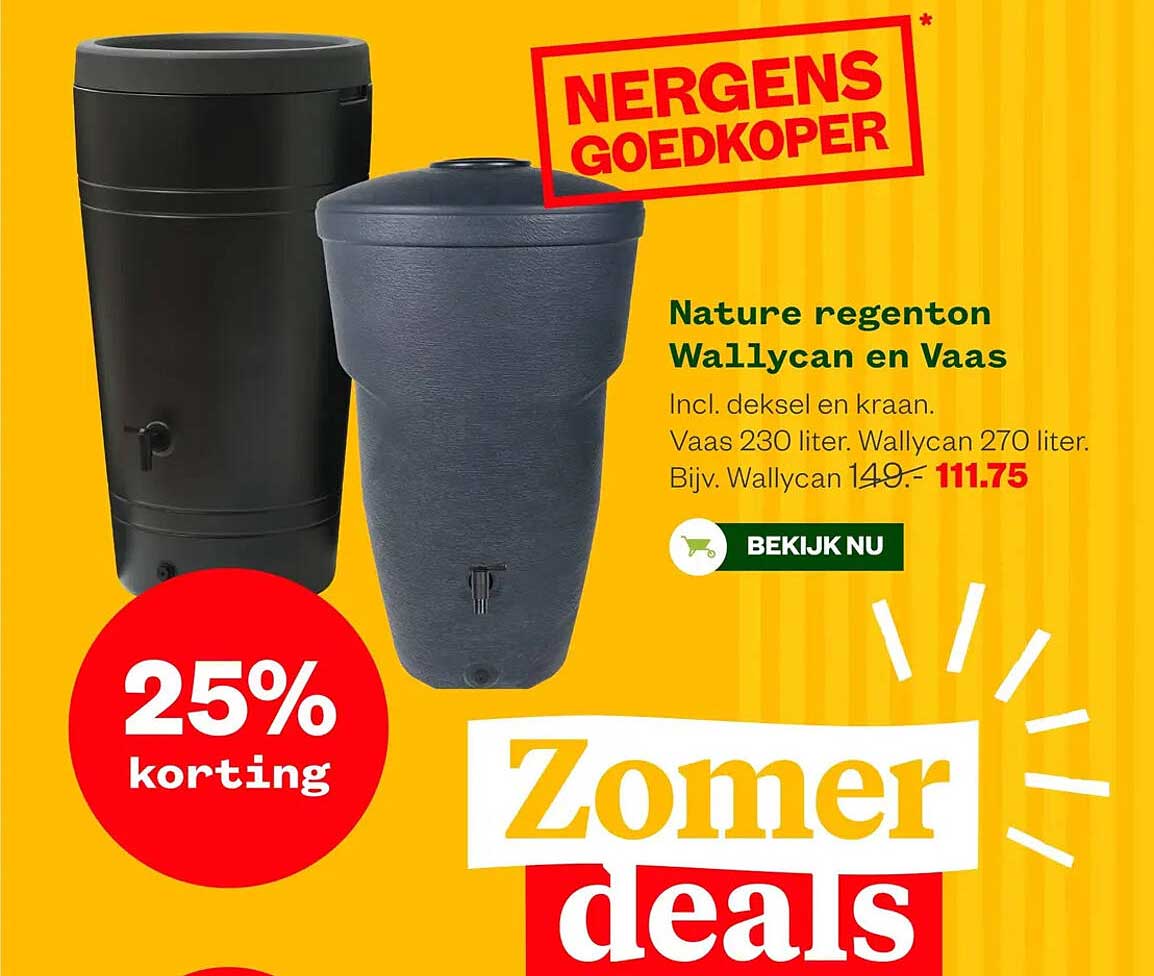 Nature regenton Wallycan en Vaas