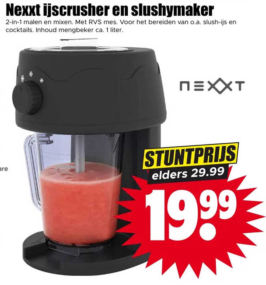 Nexxt ijscrusher en slushymaker