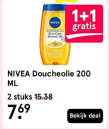 NIVEA Doucheolie 200 ML 1+1 gratis