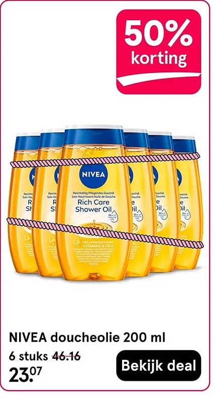NIVEA doucheolie 200 ml 6 stuks 50% korting