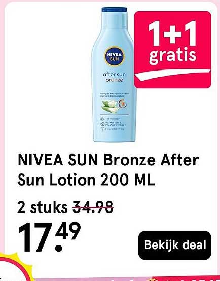 NIVEA SUN Bronze After Sun Lotion 200 ML 1+1 gratis