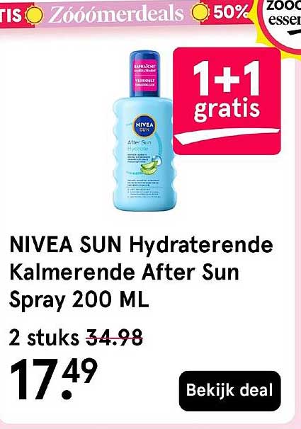 NIVEA SUN Hydraterende Kalmerende After Sun Spray 200 ML 1+1 gratis