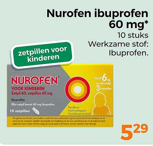 Nurofen ibuprofen 60 mg* 10 stuks