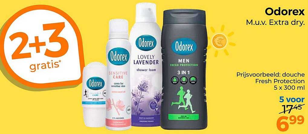 Odorex M.u.v. Extra dry. 2+3 gratis*