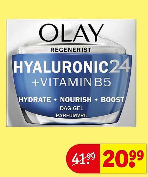 OLAY REGENERIST HYALURONIC24 +VITAMIN B5 HYDRATE • NOURISH • BOOST DAG GEL PARFUMVRIJ