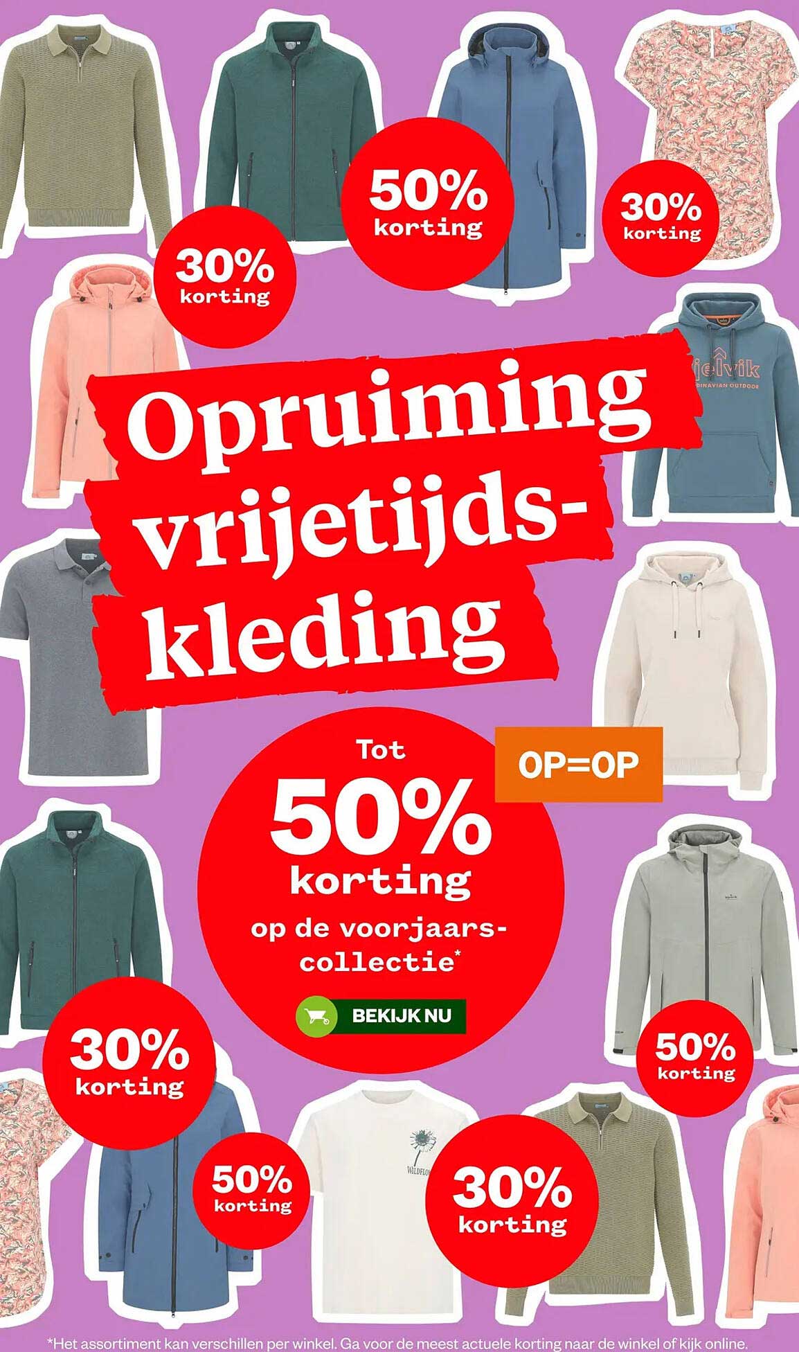 Opruiming vrijetijdskleding Tot 50% korting op de voorjaarscollectie*