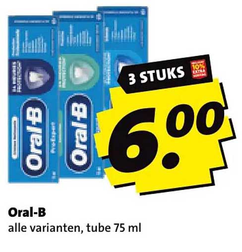 Oral-B alle varianten, tube 75 ml 3 STUKS