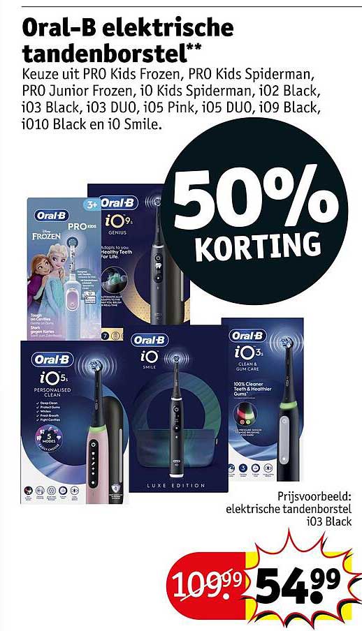 Oral-B elektrische tandenborstel** 50% korting