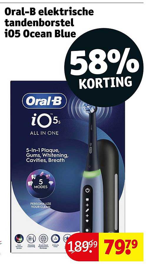 Oral-B elektrische tandenborstel iO5 Ocean Blue 58% korting