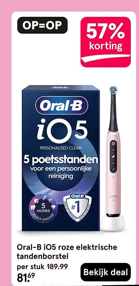 Oral-B iO5 roze elektrische tandenborstel