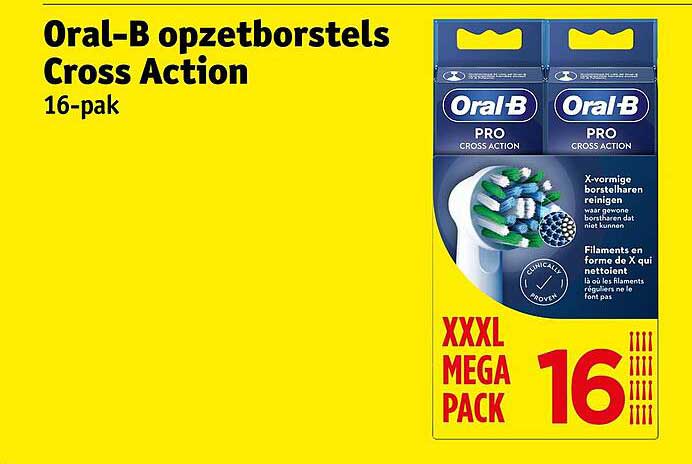 Oral-B opzetborstels Cross Action 16-pak
