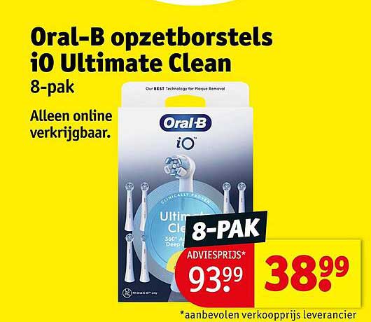 Oral-B opzetborstels iO Ultimate Clean 8-pak Alleen online verkrijgbaar.