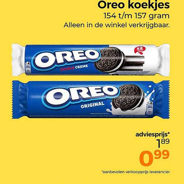 Oreo koekjes 154 t/m 157 gram