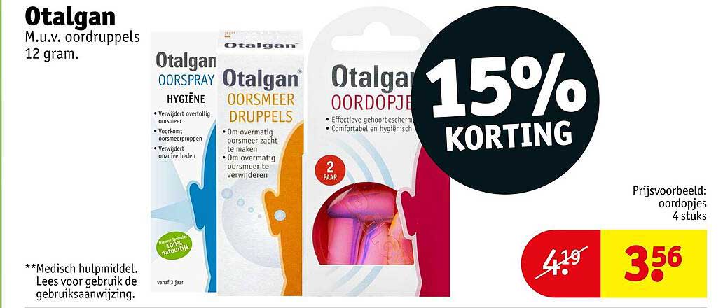 Otalgan M.u.v. oordruppels 12 gram. 15% KORTING