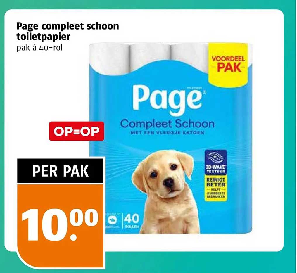 Page compleet schoon toiletpapier pak à 40-rol OP=OP