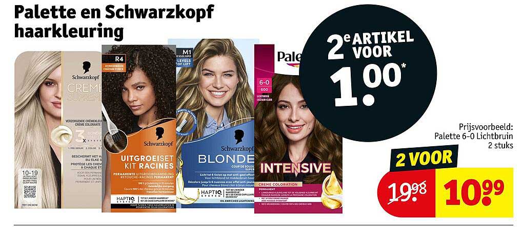 Palette en Schwarzkopf haarkleuring 2e artikel voor 1.00*