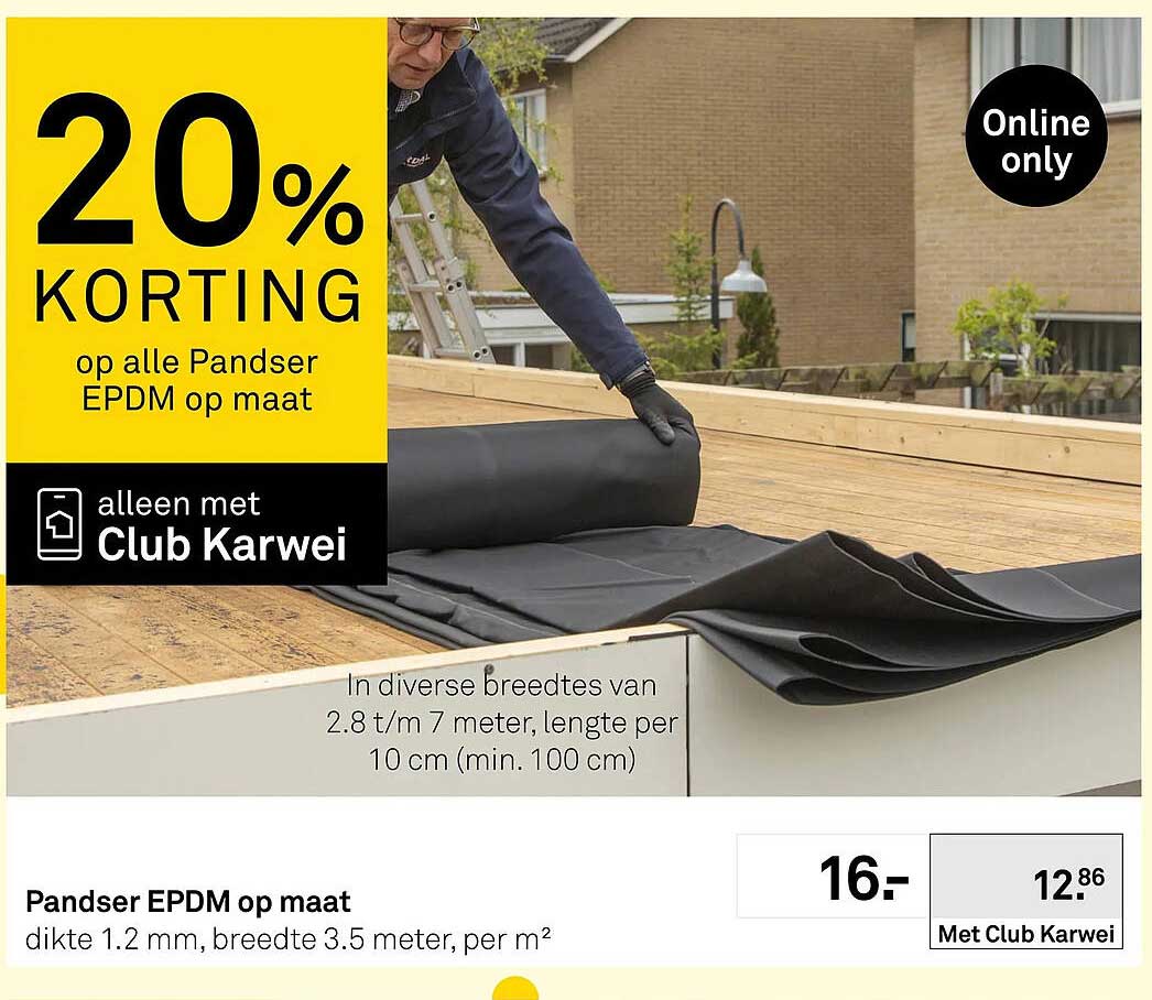 Pandser EPDM op maat 20% korting