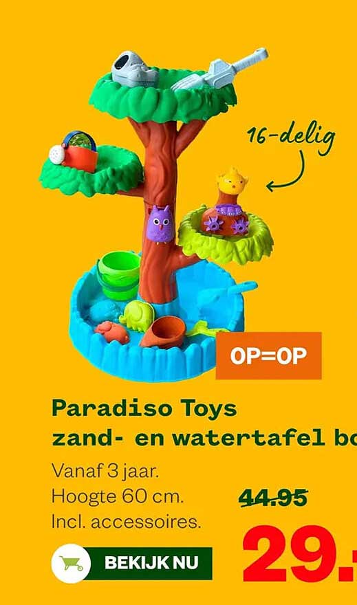 Paradiso Toys zand- en watertafel 16-delig OP=OP