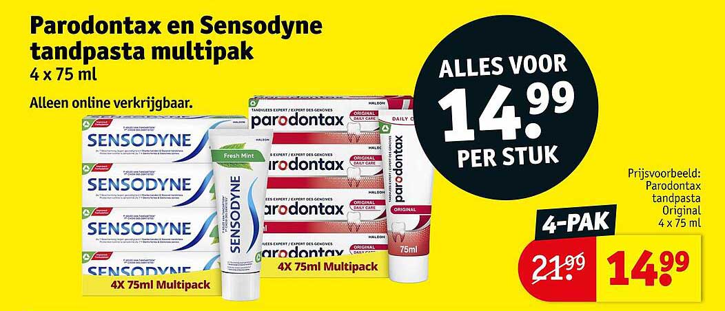 Parodontax en Sensodyne tandpasta multipak 4 x 75 ml