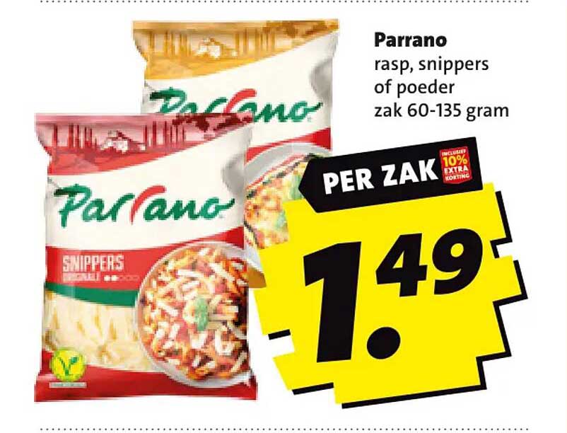 Parrano rasp, snippers of poeder zak 60-135 gram