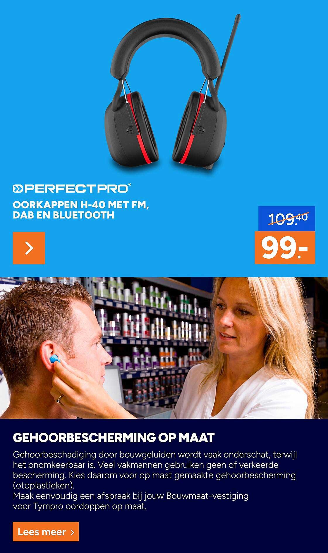 PerfectPro Oorkappen H-40 met FM, DAB en Bluetooth