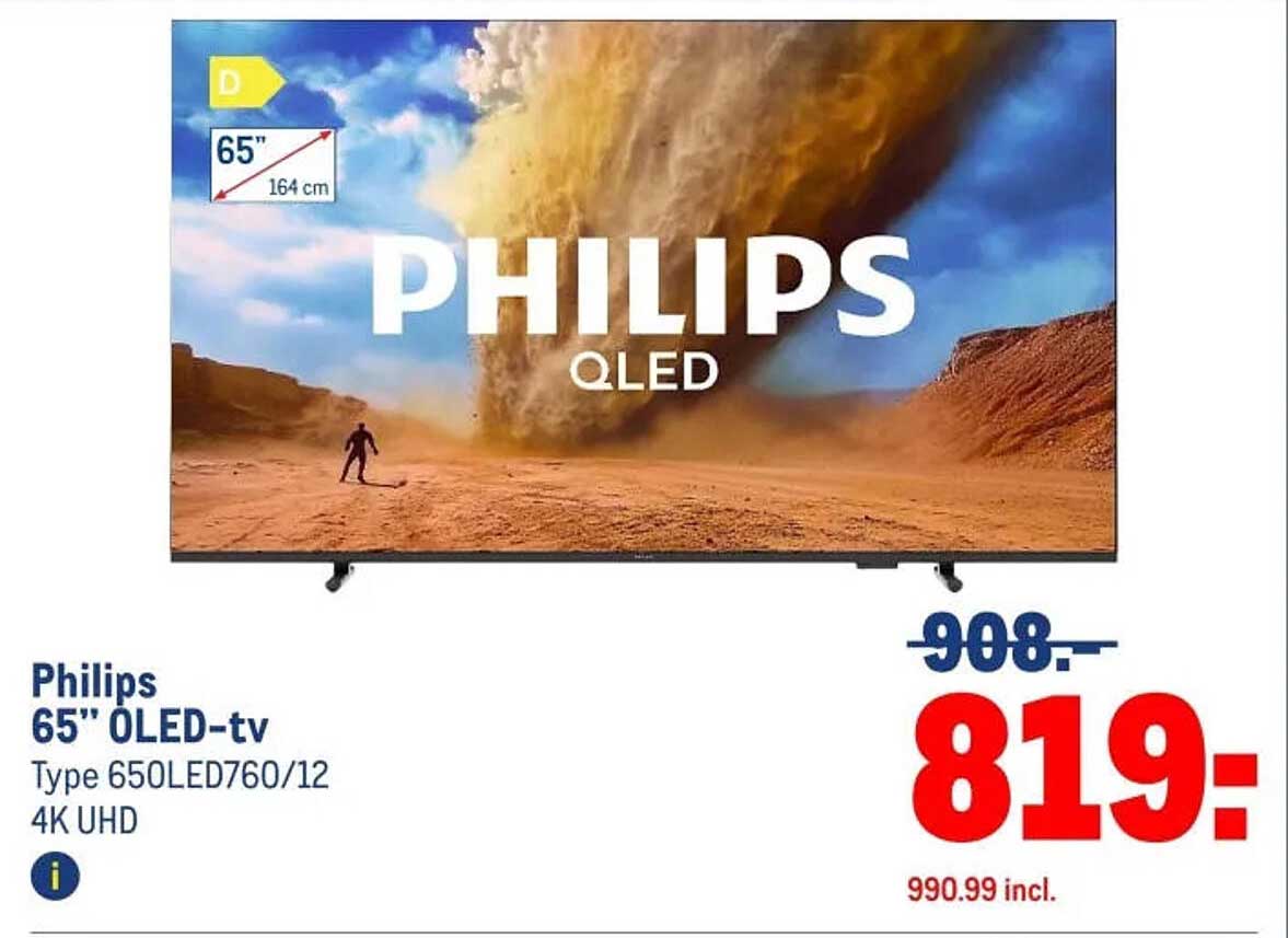 Philips 65" OLED-tv Type 65OLED760/12 4K UHD