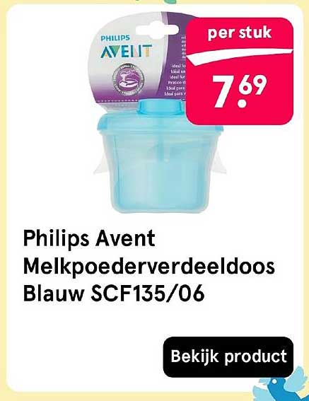 Philips Avent Melkpoederverdeeldoos Blauw SCF135/06