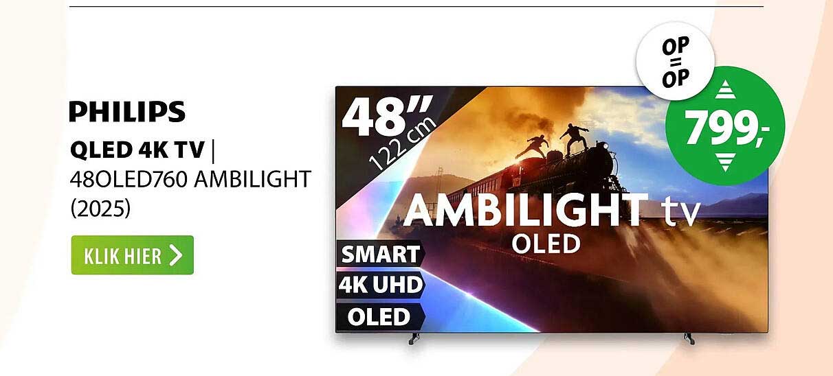 PHILIPS QLED 4K TV | 48OLED760 AMBILIGHT (2025)