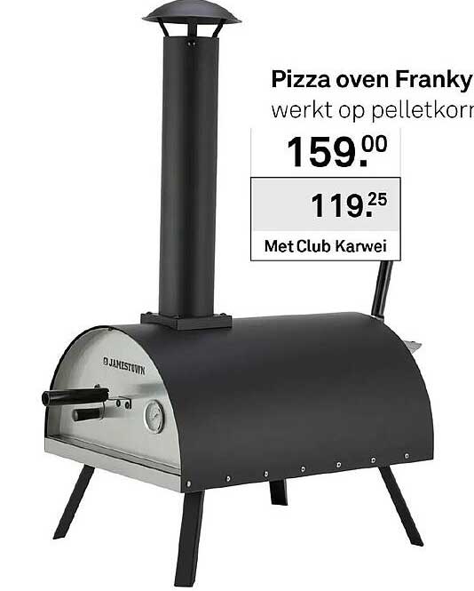 Pizza oven Franky werkt op pelletkorrels