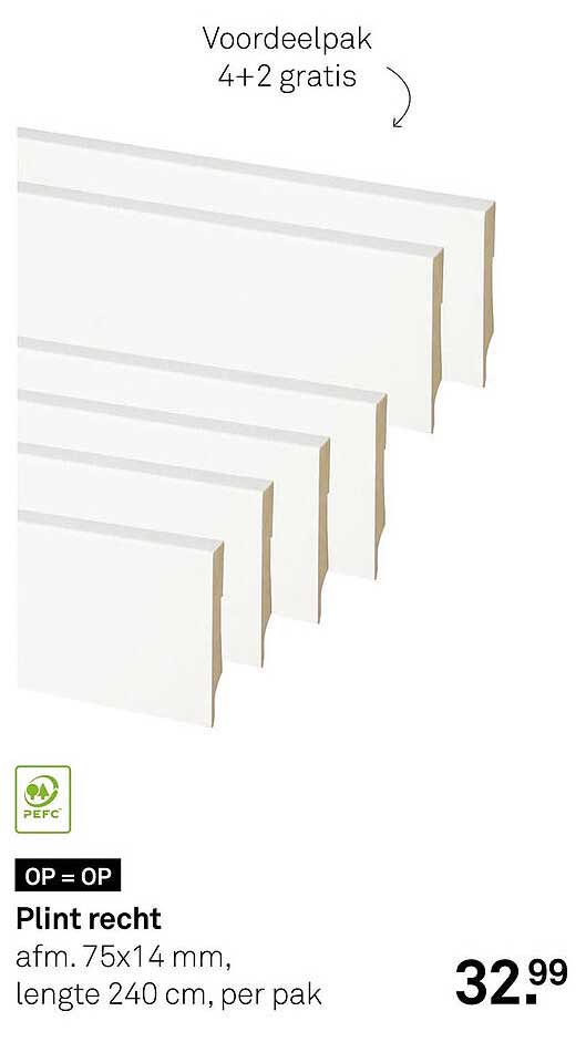 Plint recht 4+2 gratis