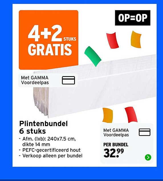 Plintenbundel 6 stuks 4+2 gratis